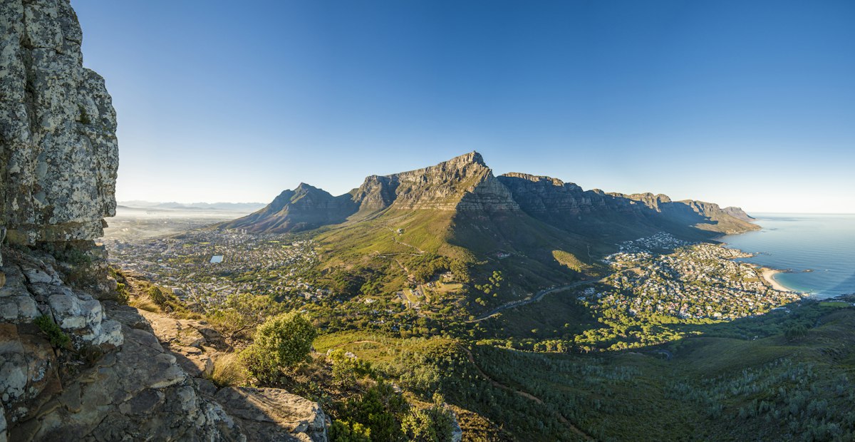 A panoramic mountain range in South Africa