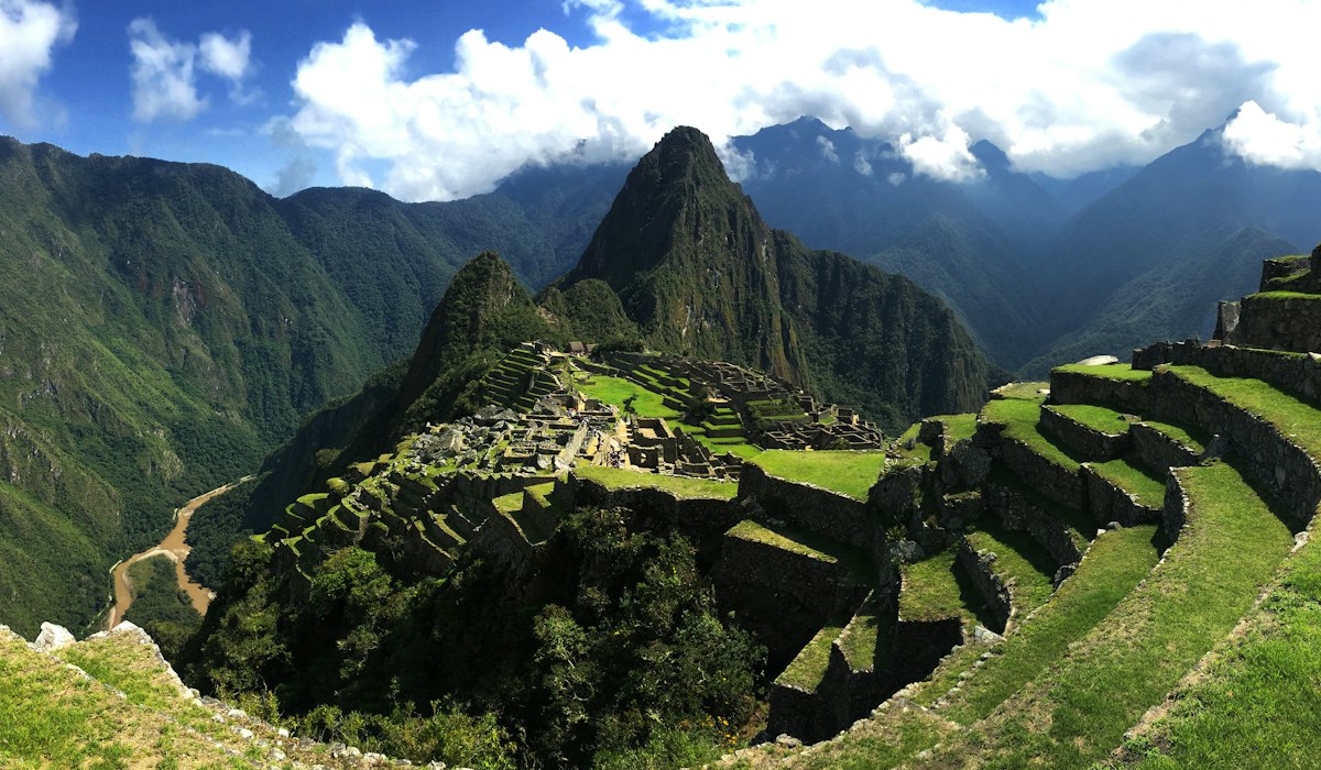 Machu Picchu, the ancient Incan citadel high in the Peruvian Andes