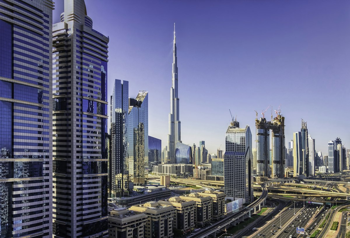 The Burj Khalifa towering above the Dubai skyline